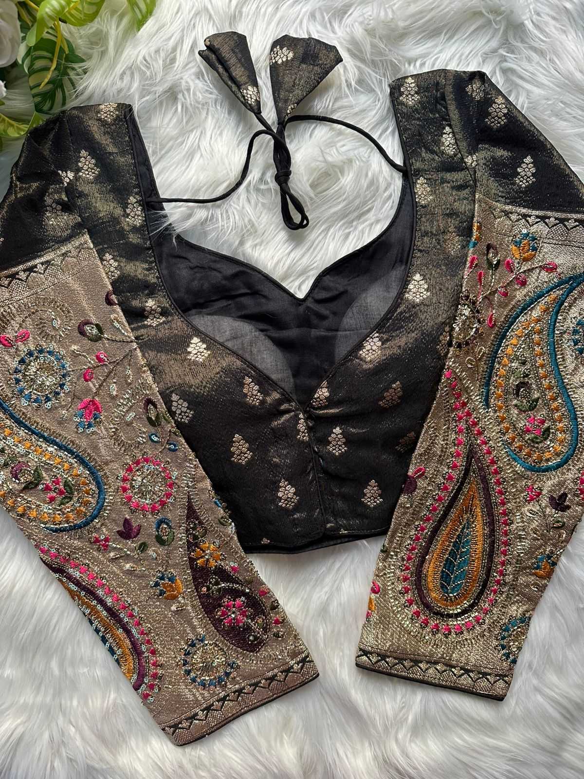 Ynf Tissue  Readymade Blouses Festive Collections Wholesale Designer Blouse Embroidered Blouses Navratri Blouses Manufacturer - YNF Online
