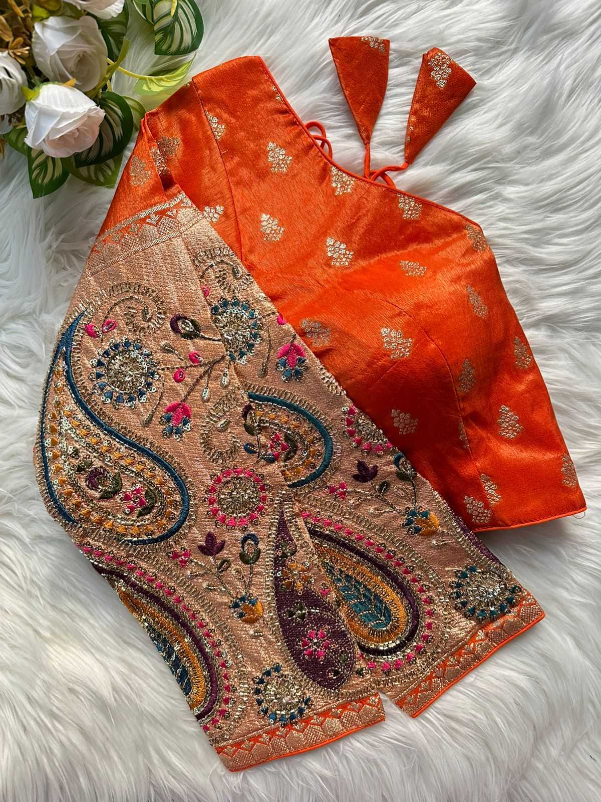 Ynf Tissue  Readymade Blouses Festive Collections Wholesale Designer Blouse Embroidered Blouses Navratri Blouses Manufacturer - YNF Online