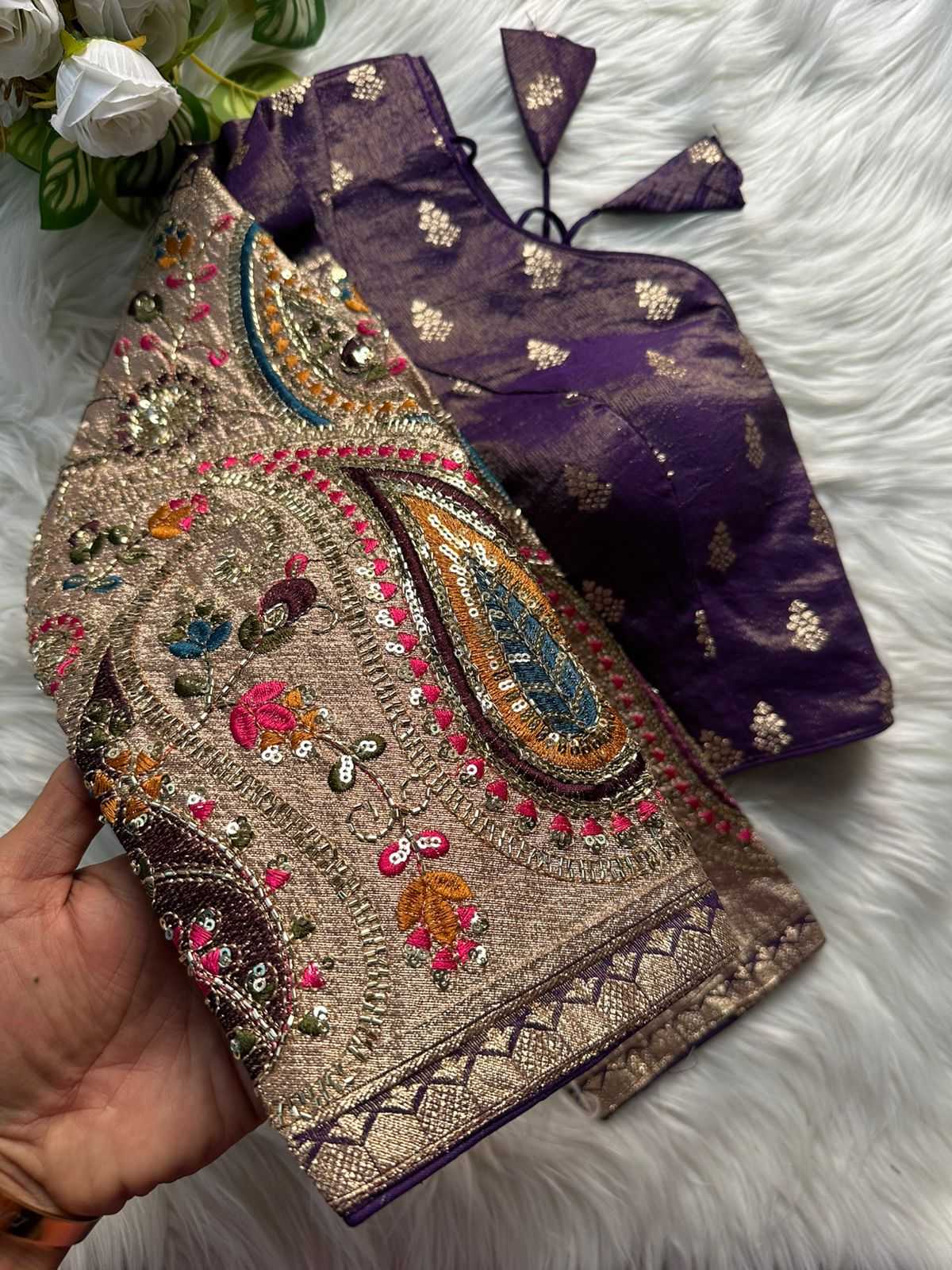 Ynf Tissue  Readymade Blouses Festive Collections Wholesale Designer Blouse Embroidered Blouses Navratri Blouses Manufacturer - YNF Online