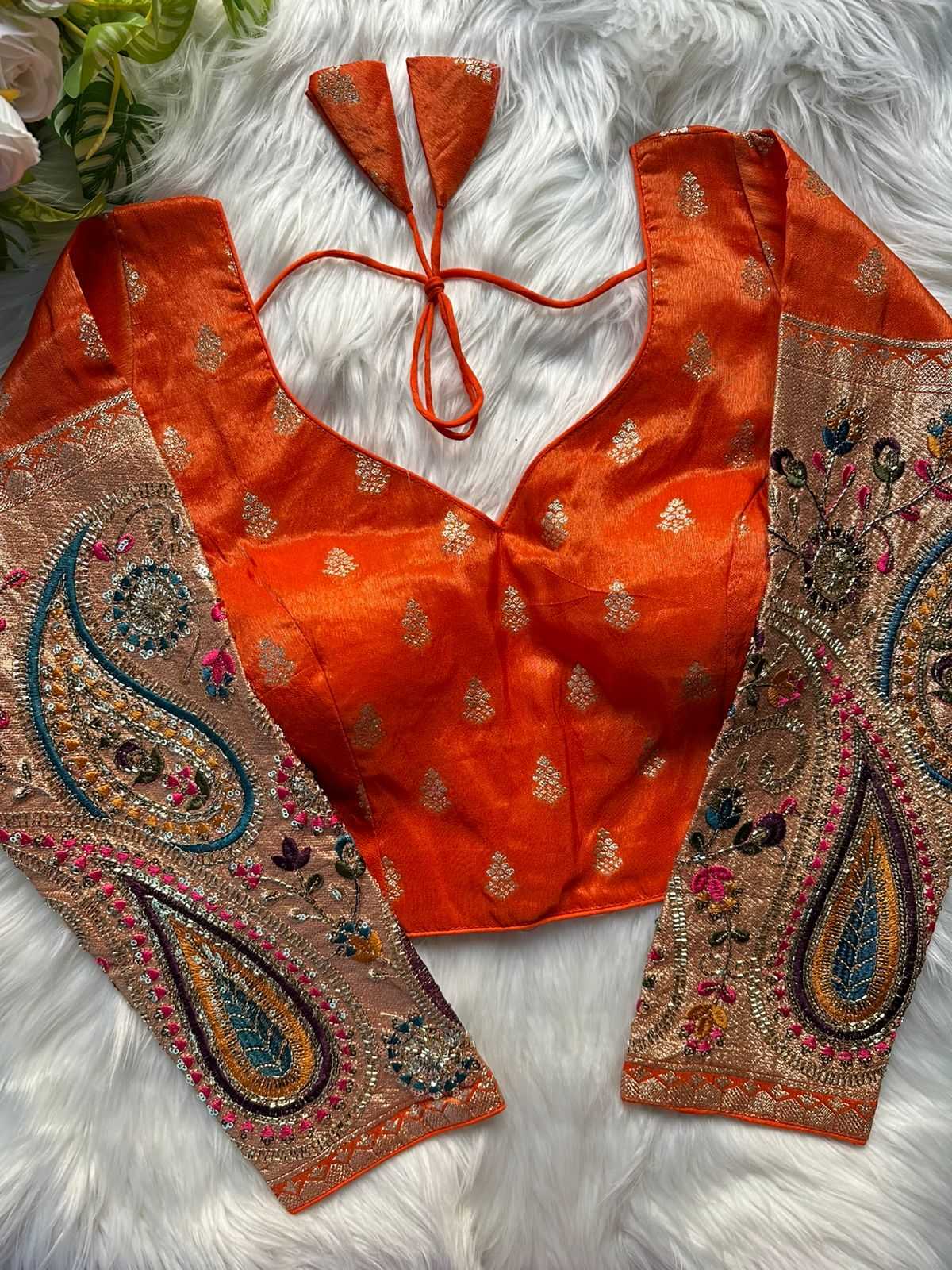 Ynf Tissue  Readymade Blouses Festive Collections Wholesale Designer Blouse Embroidered Blouses Navratri Blouses Manufacturer - YNF Online