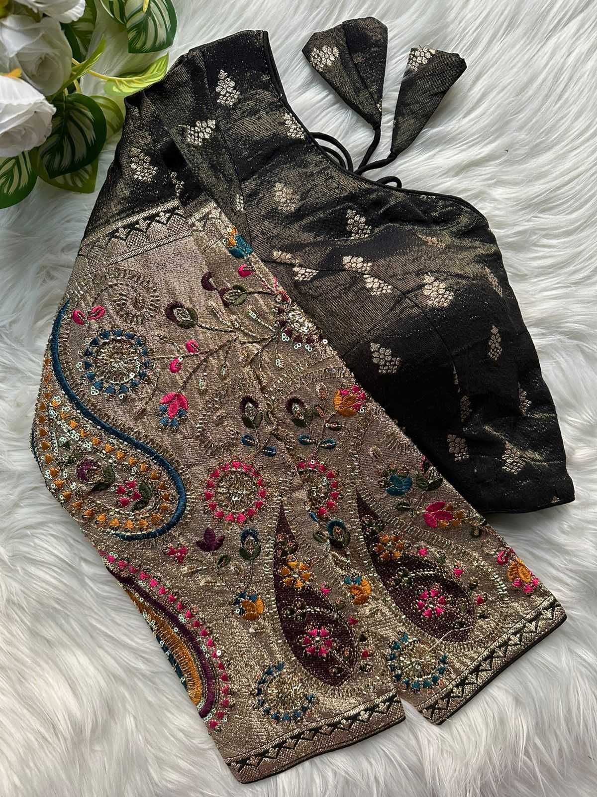 Ynf Tissue  Readymade Blouses Festive Collections Wholesale Designer Blouse Embroidered Blouses Navratri Blouses Manufacturer - YNF Online
