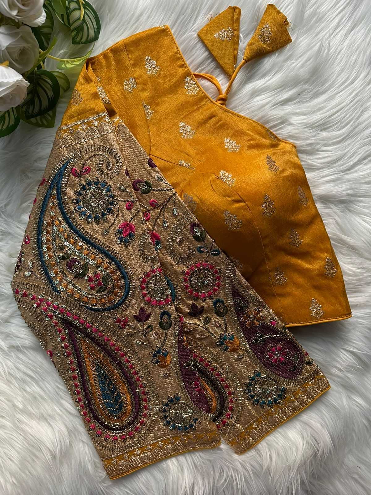 Ynf Tissue  Readymade Blouses Festive Collections Wholesale Designer Blouse Embroidered Blouses Navratri Blouses Manufacturer - YNF Online