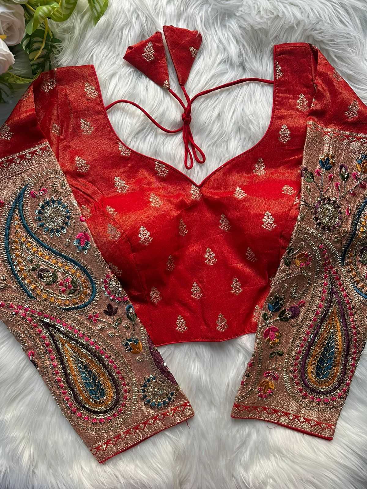 Ynf Tissue  Readymade Blouses Festive Collections Wholesale Designer Blouse Embroidered Blouses Navratri Blouses Manufacturer - YNF Online