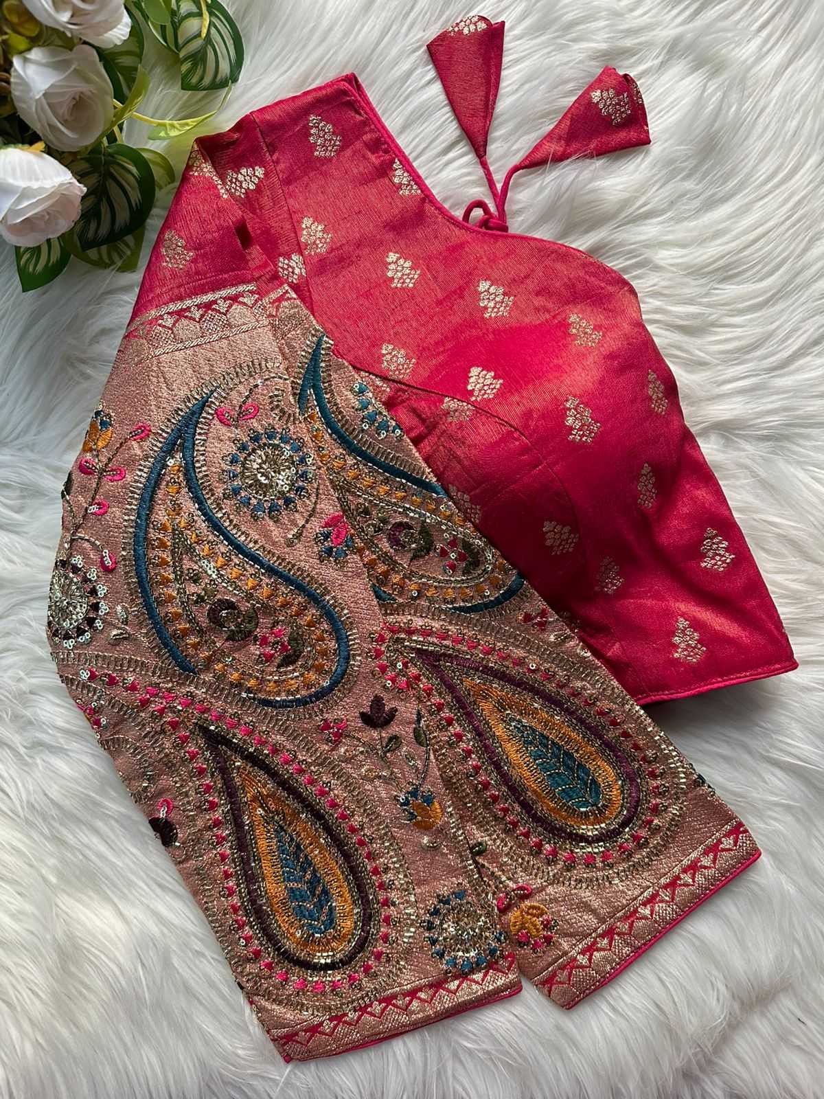 Ynf Tissue  Readymade Blouses Festive Collections Wholesale Designer Blouse Embroidered Blouses Navratri Blouses Manufacturer - YNF Online