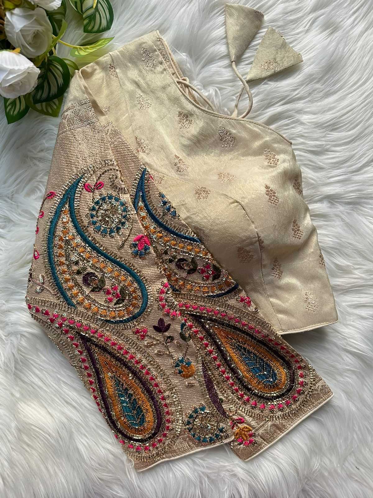 Ynf Tissue  Readymade Blouses Festive Collections Wholesale Designer Blouse Embroidered Blouses Navratri Blouses Manufacturer - YNF Online
