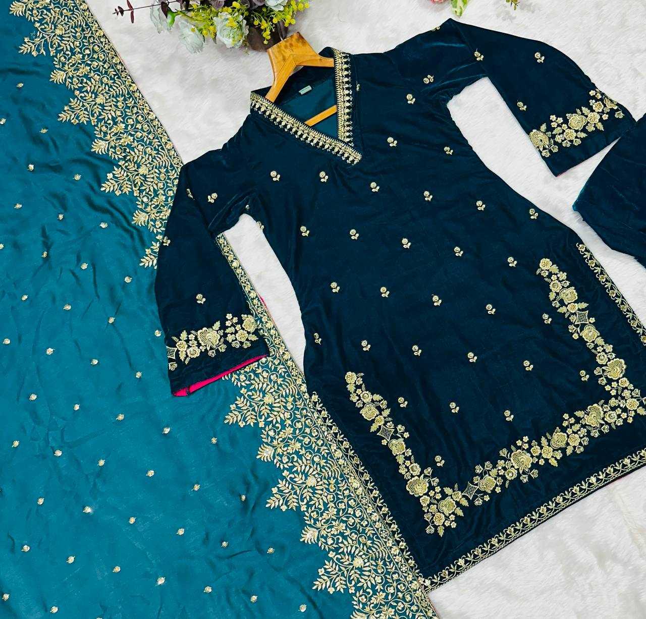 Ynf Velvet  Suits & Dresses Bollywood Collections Wholesale Embroidery Suits Sonakshi Sinha Collections Zari Work Suit Designer Suits Manufacturer - YNF Online