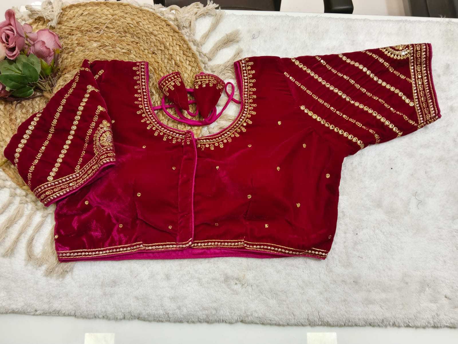 YNF Wholesale Velvet Embroidered Blouses KESH728 114 | Surat Manufacturer
