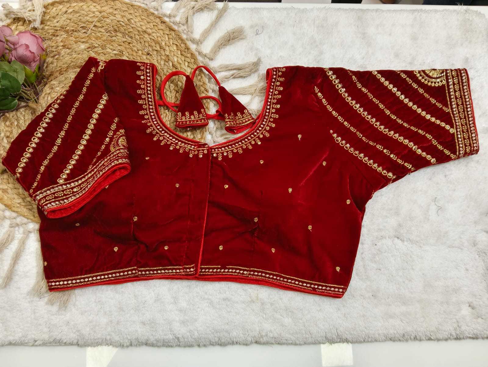 YNF Wholesale Velvet Embroidered Blouses KESH728 114 | Surat Manufacturer