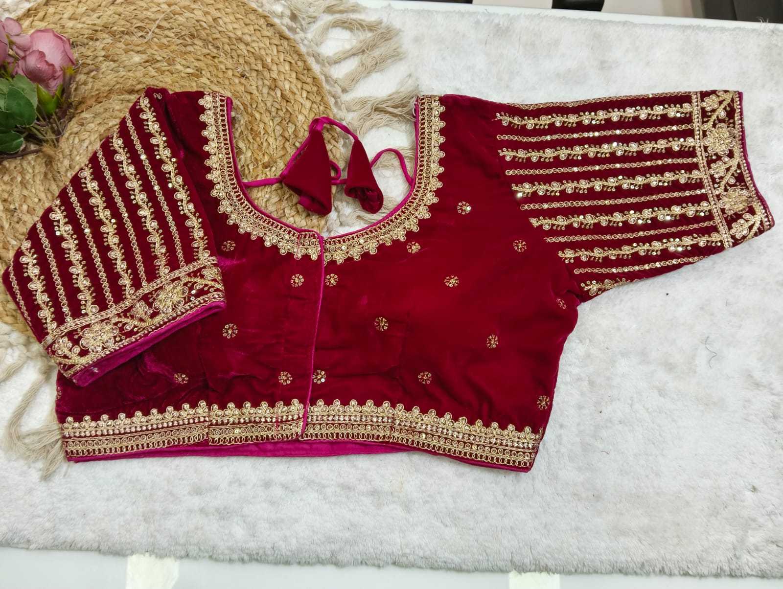 YNF Wholesale Velvet Embroidered Blouses KESH728 114 | Surat Manufacturer