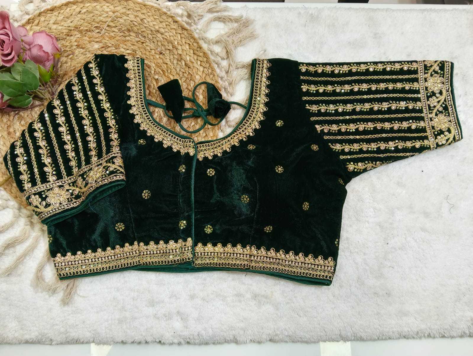 YNF Wholesale Velvet Embroidered Blouses KESH728 114 | Surat Manufacturer