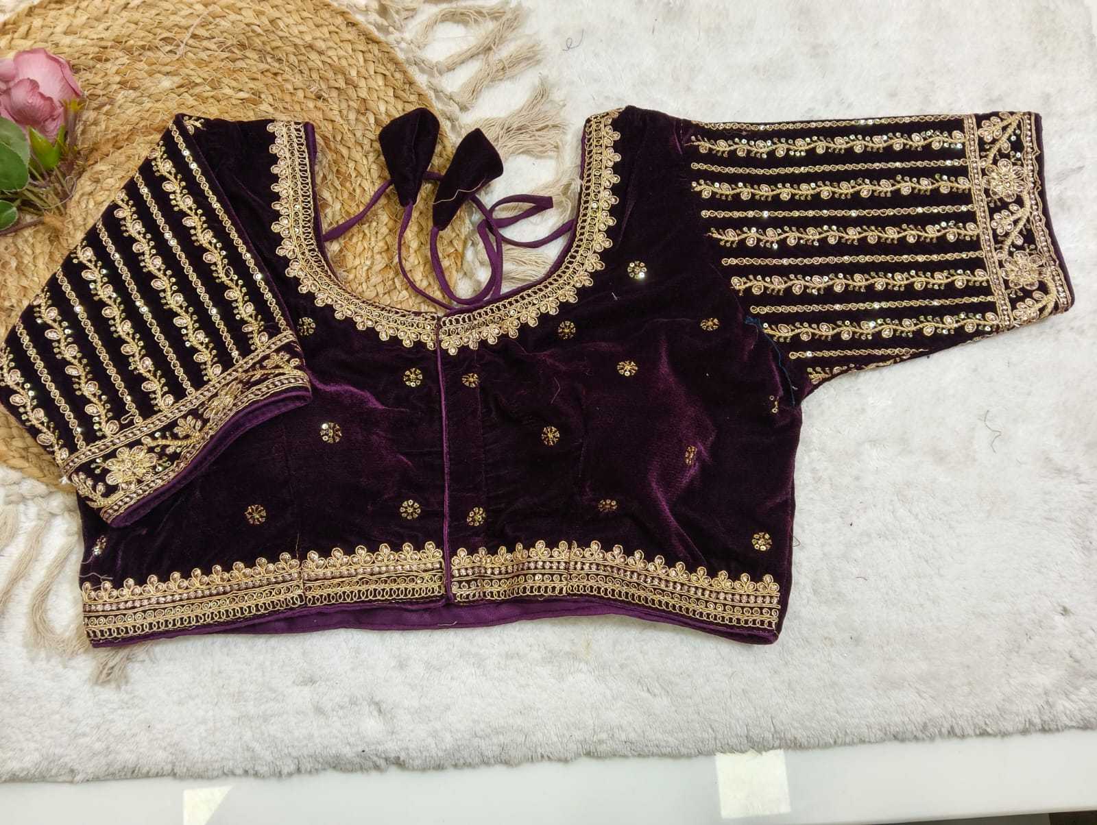 YNF Wholesale Velvet Embroidered Blouses KESH728 114 | Surat Manufacturer
