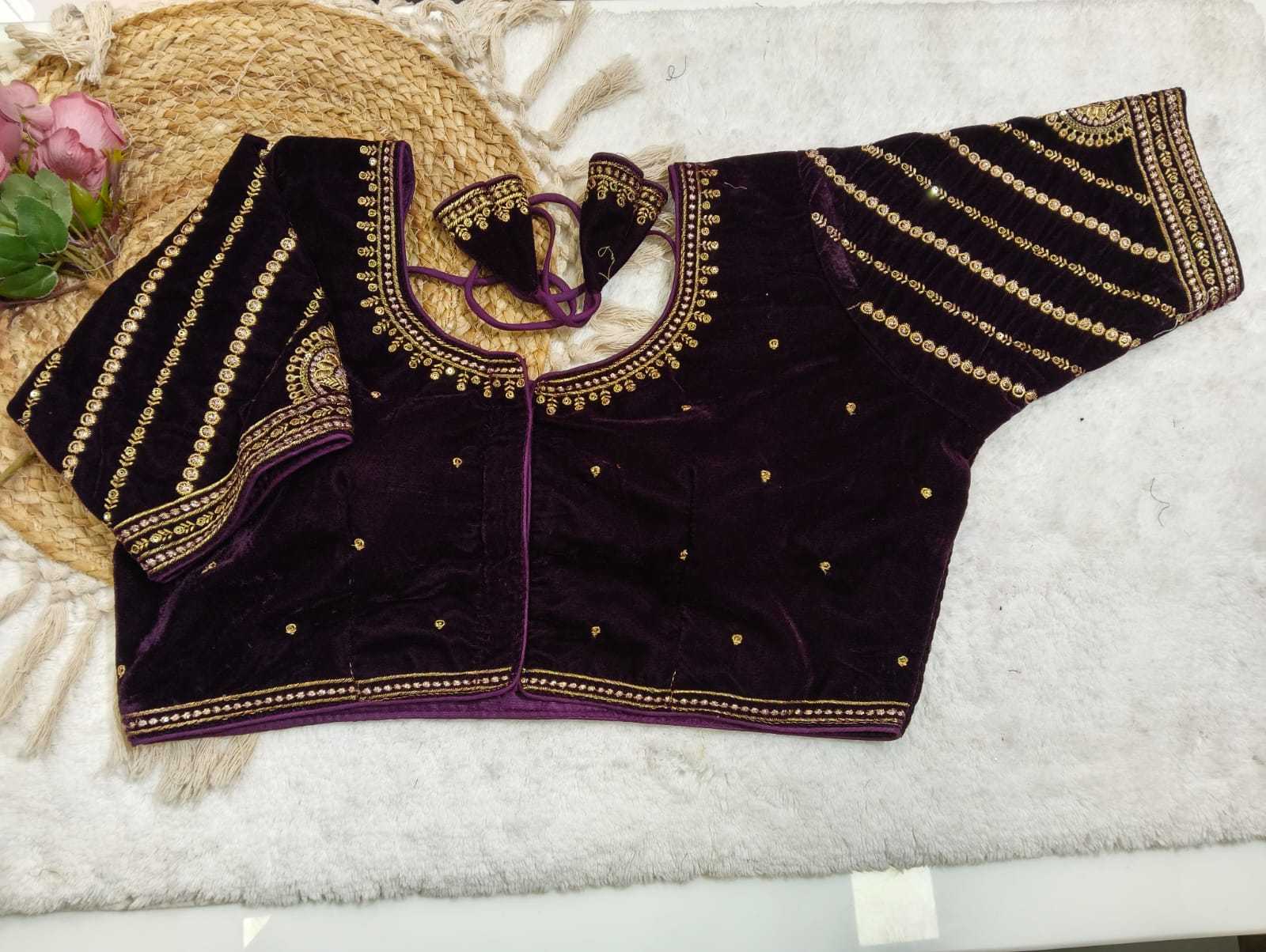 YNF Wholesale Velvet Embroidered Blouses KESH728 114 | Surat Manufacturer