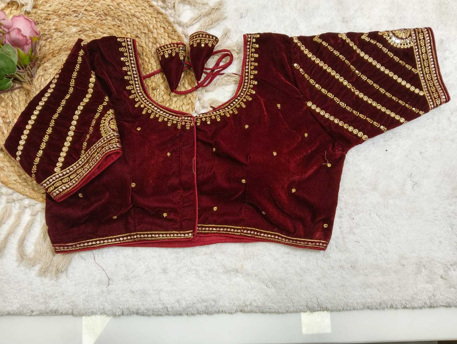 YNF Wholesale Velvet Embroidered Blouses KESH728 114 | Surat Manufacturer