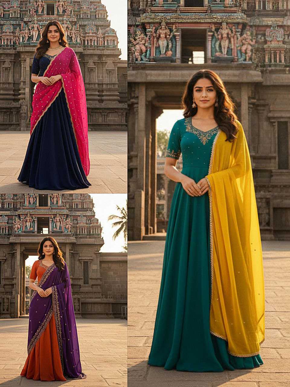 YNF Wholesale Vichitra Silk Embroidery Gowns KESH103 Gown | Surat Manufacturer