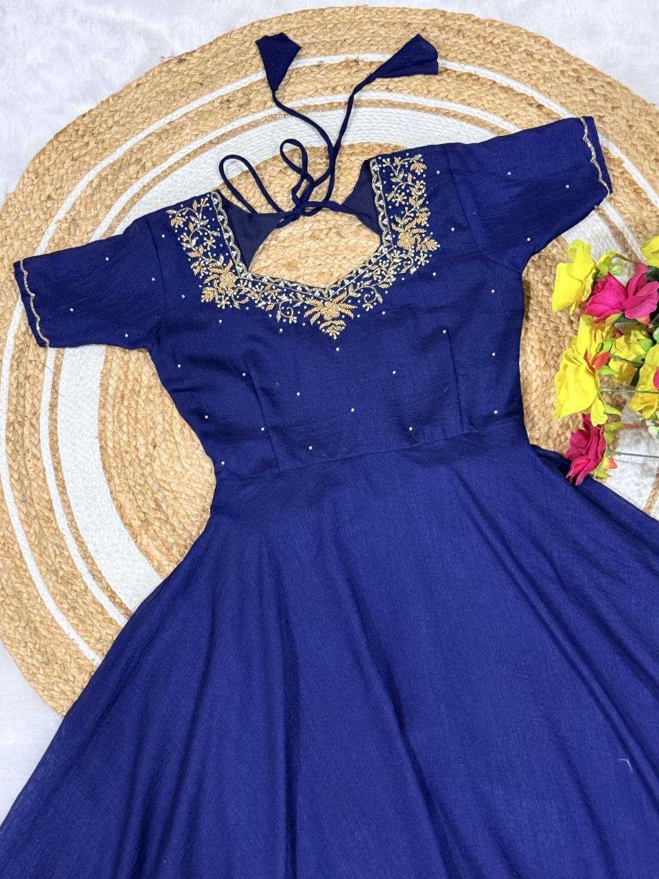 YNF Wholesale Vichitra Silk Embroidery Gowns KESH103 Gown | Surat Manufacturer