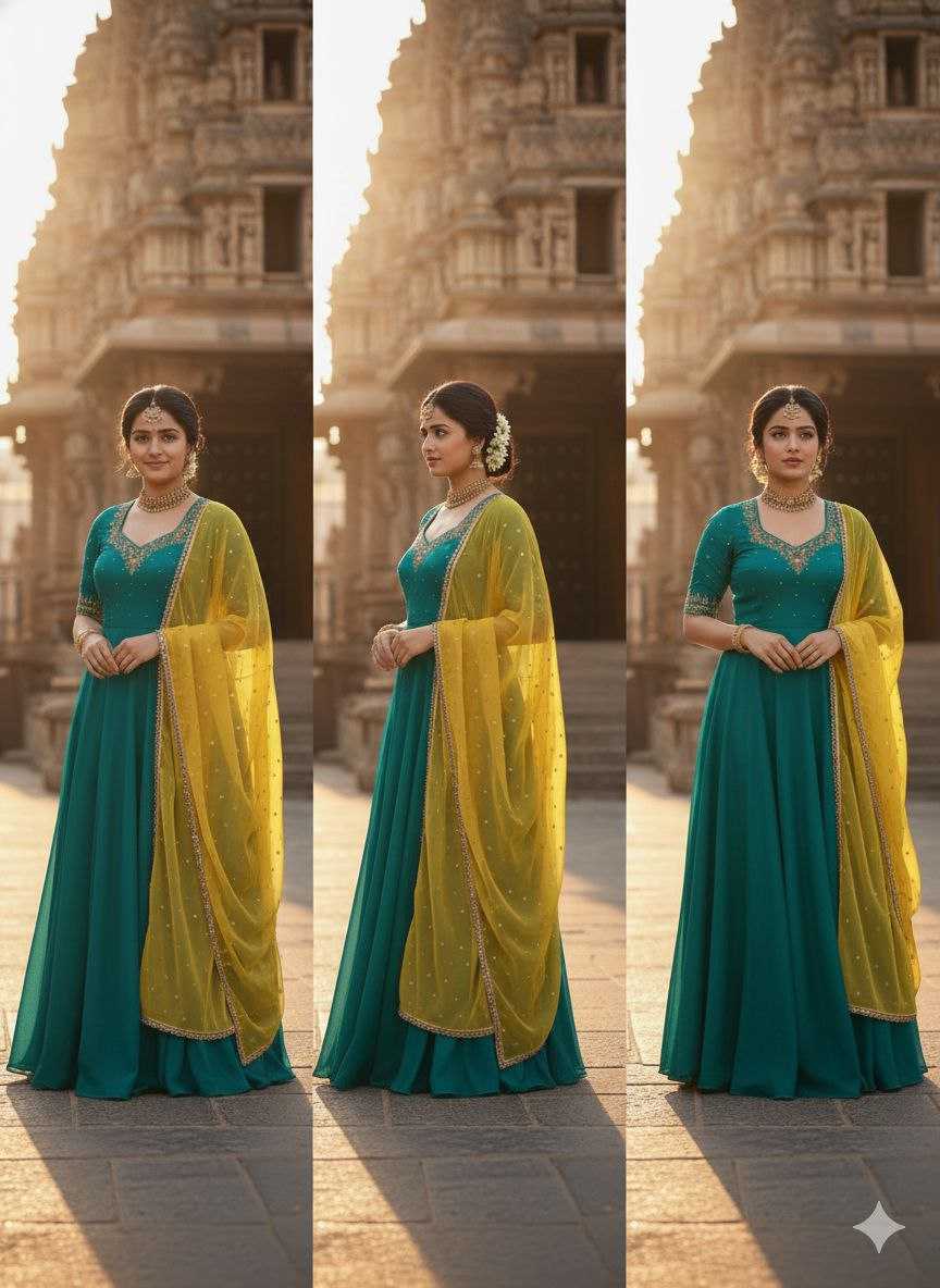 YNF Wholesale Vichitra Silk Embroidery Gowns KESH103 Gown | Surat Manufacturer