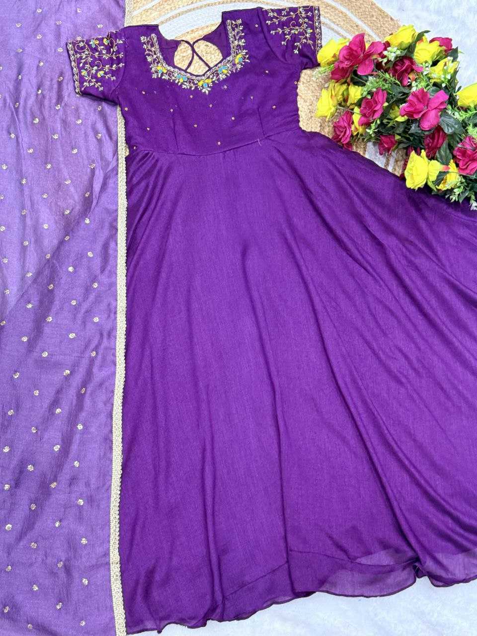 YNF Wholesale Vichitra Silk Anarkali Gown KESH103 LACE | Surat Manufacturer