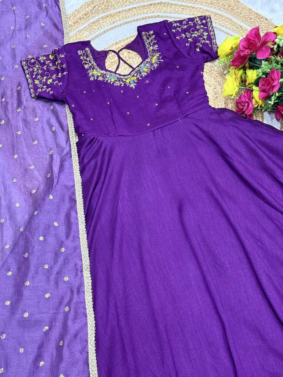 YNF Wholesale Vichitra Silk Anarkali Gown KESH103 LACE | Surat Manufacturer