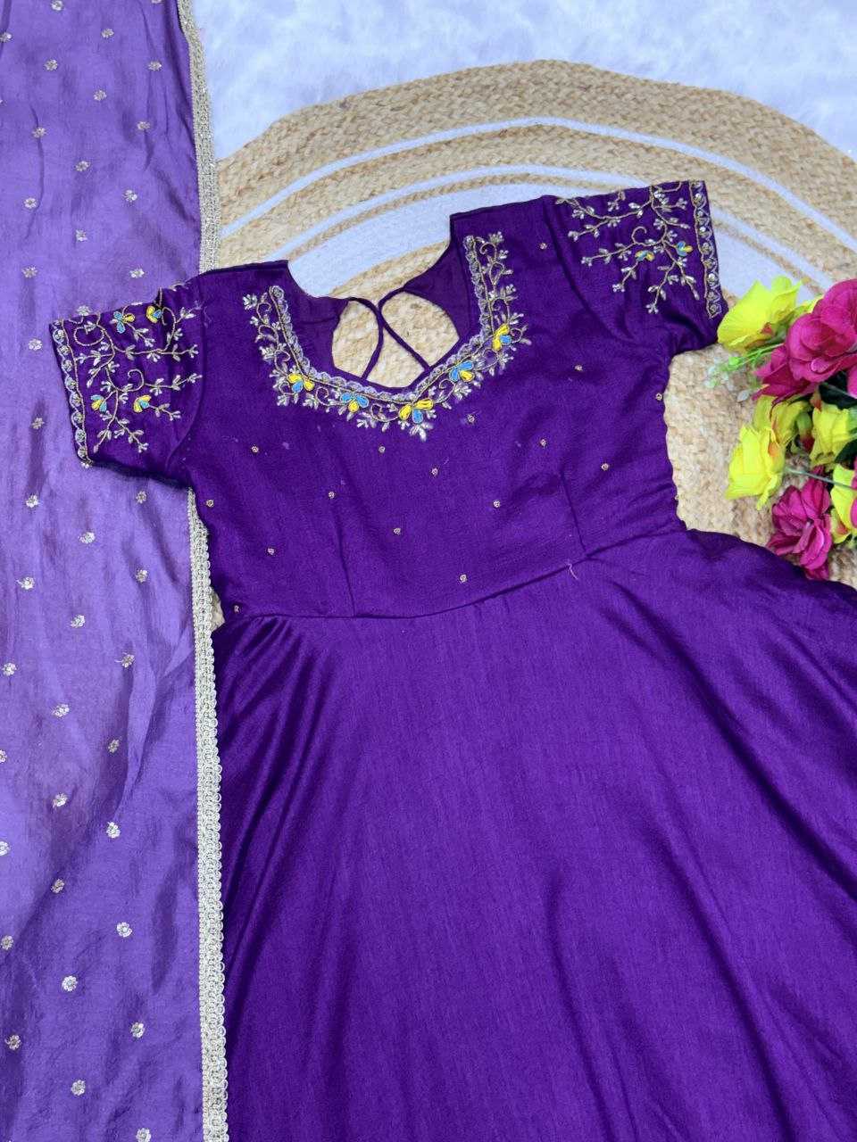YNF Wholesale Vichitra Silk Anarkali Gown KESH103 LACE | Surat Manufacturer
