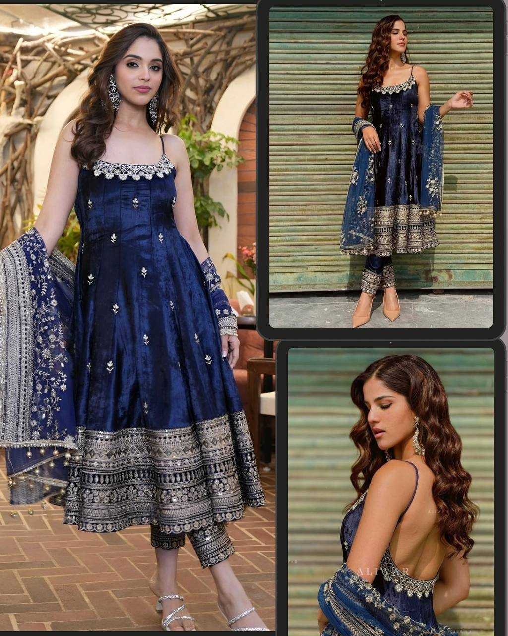 YNF Wholesale Vichitra Silk Embroidery Gowns KESH104 TD-6075 | Surat Manufacturer
