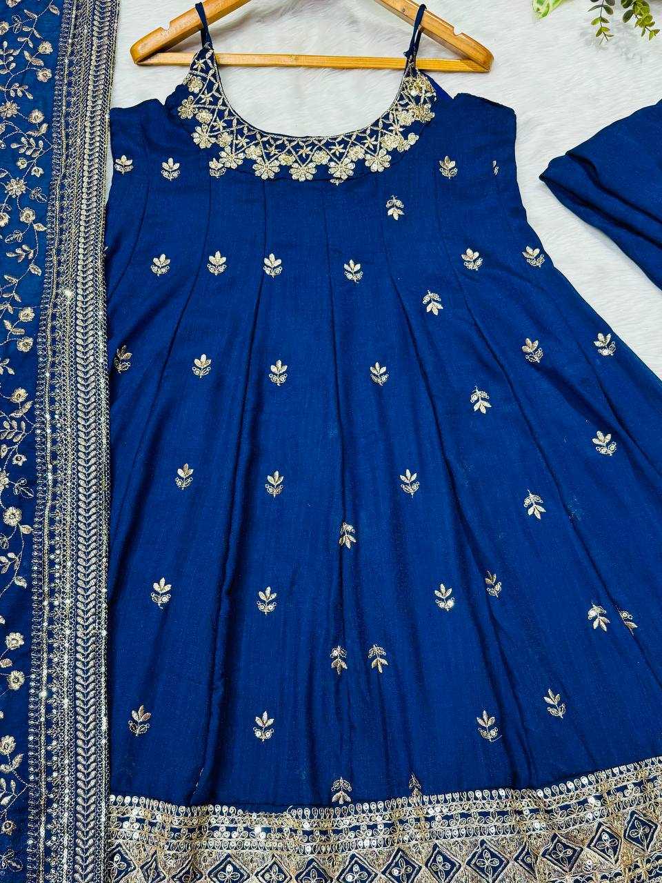 YNF Wholesale Vichitra Silk Embroidery Gowns KESH104 TD-6075 | Surat Manufacturer