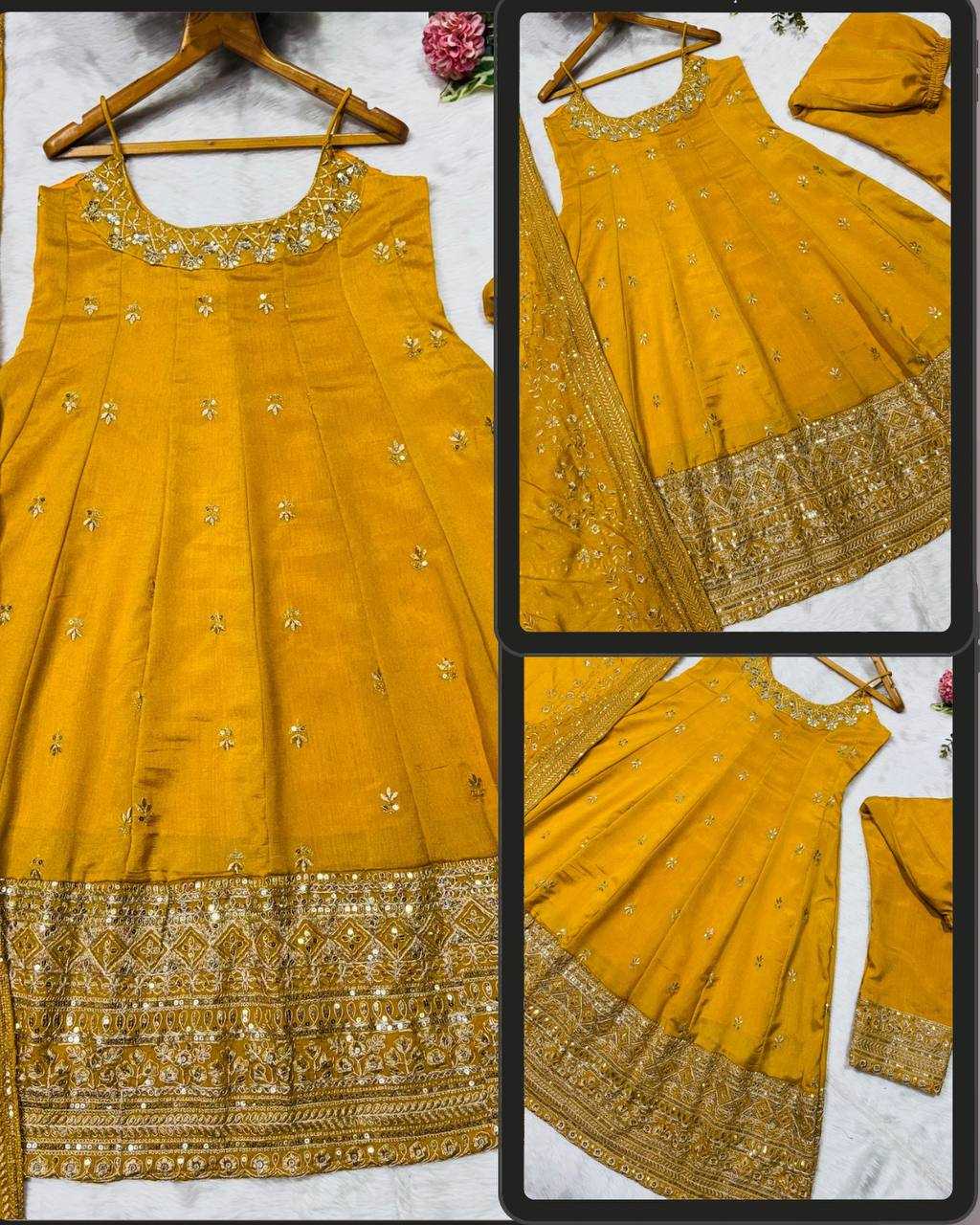 YNF Wholesale Vichitra Silk Embroidery Gowns KESH104 TD-6075 | Surat Manufacturer