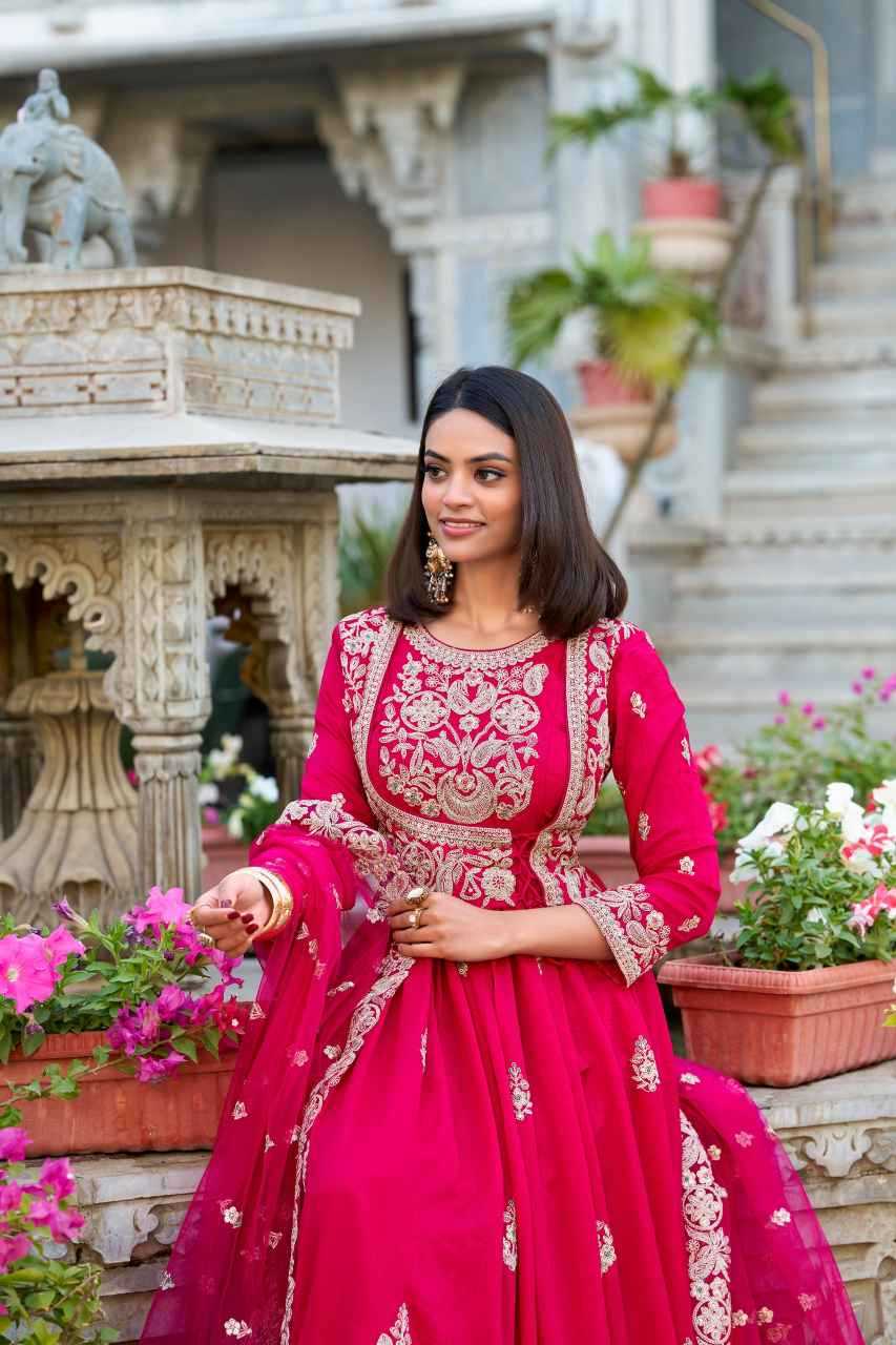 YNF Wholesale Vichitra Silk Embroidery Gowns KESH746 3029 | Surat Manufacturer