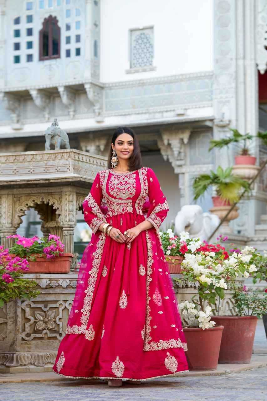 YNF Wholesale Vichitra Silk Embroidery Gowns KESH746 3029 | Surat Manufacturer