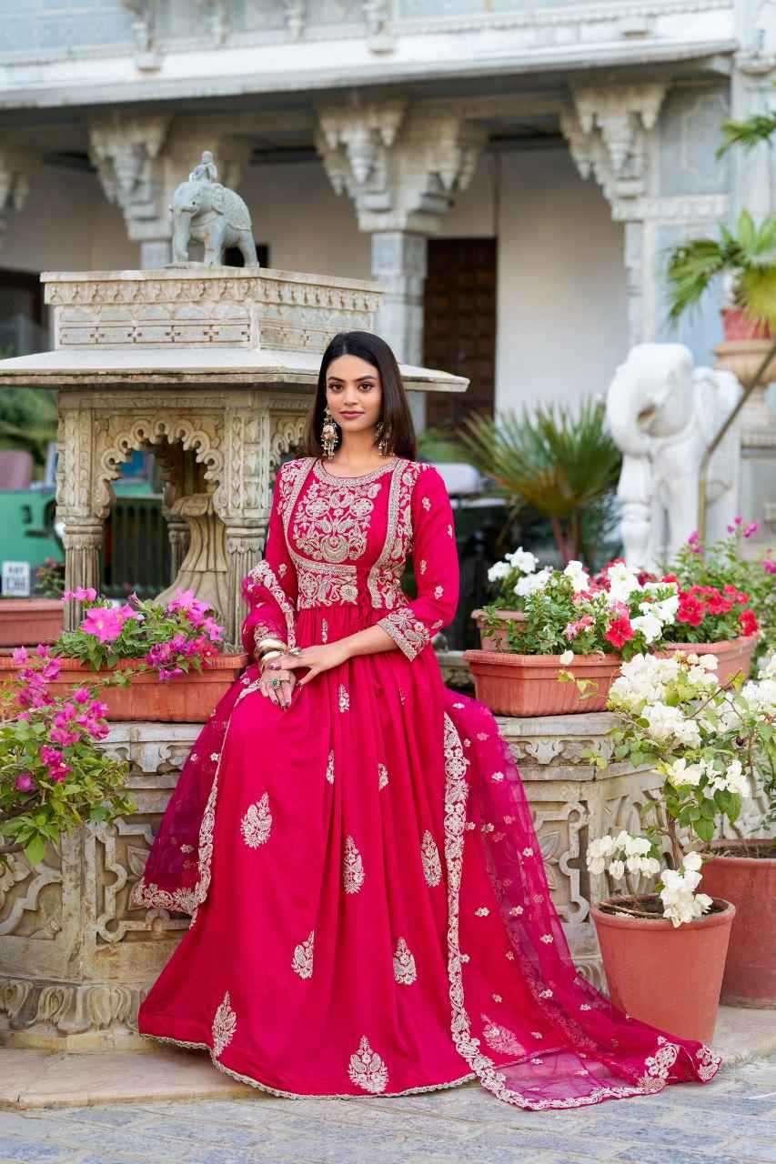 YNF Wholesale Vichitra Silk Embroidery Gowns KESH746 3029 | Surat Manufacturer
