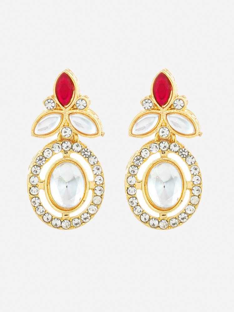 YNF Wholesale Alloy Kundan Earrings KESH105 ER4207 | Surat Manufacturer