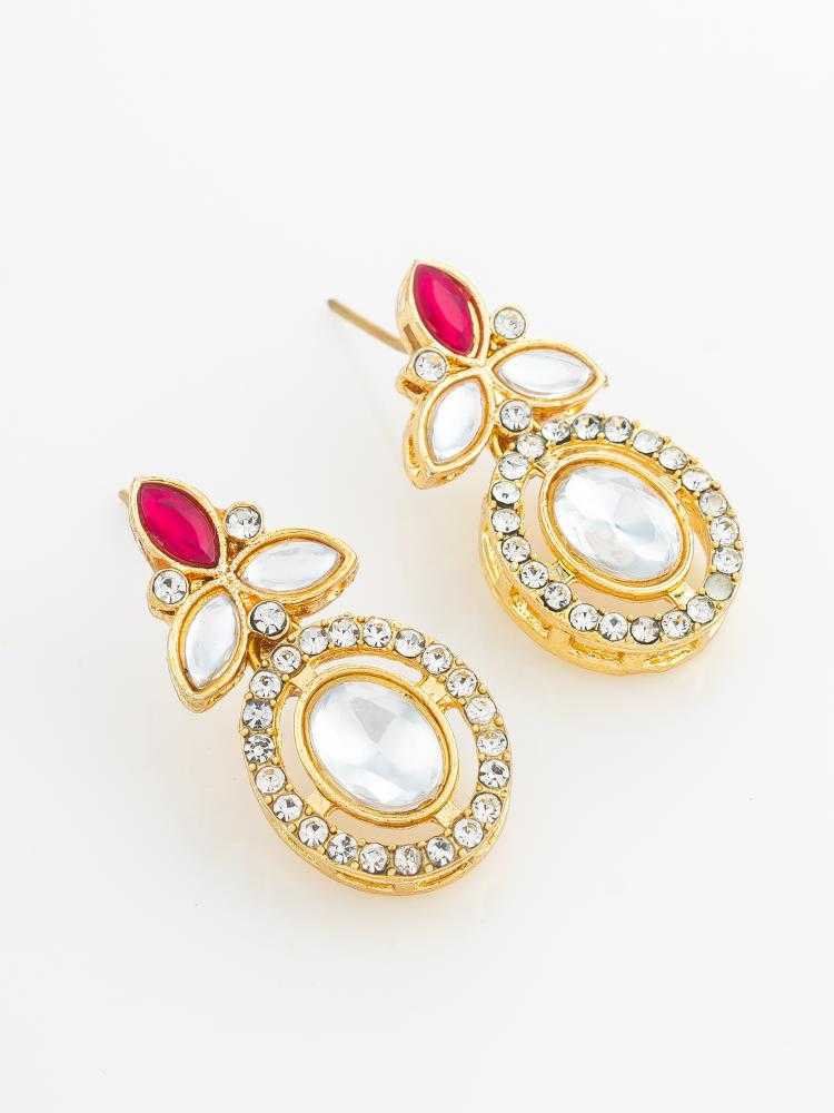 YNF Wholesale Alloy Kundan Earrings KESH105 ER4207 | Surat Manufacturer