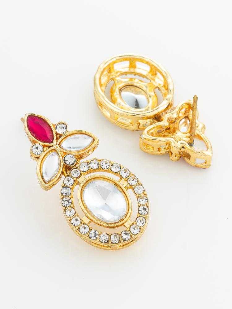 YNF Wholesale Alloy Kundan Earrings KESH105 ER4207 | Surat Manufacturer