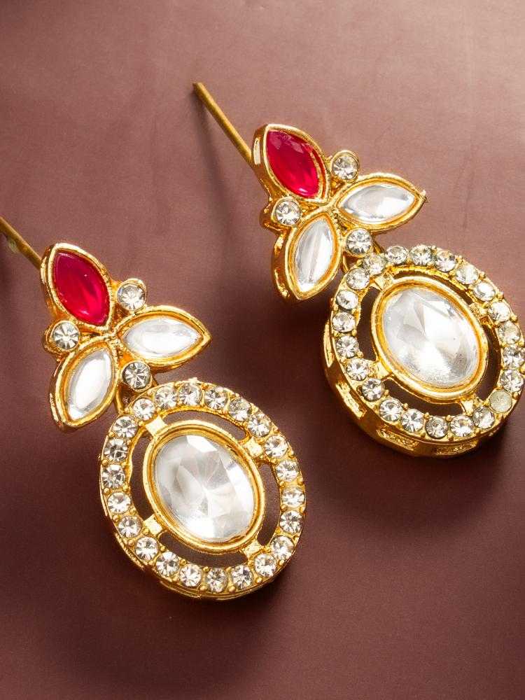YNF Wholesale Alloy Kundan Earrings KESH105 ER4207 | Surat Manufacturer