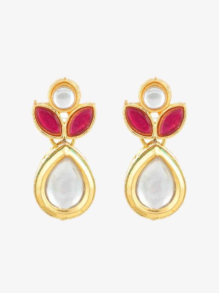 YNF Wholesale Alloy Kundan Earrings KESH105 ER4209 | Surat Manufacturer