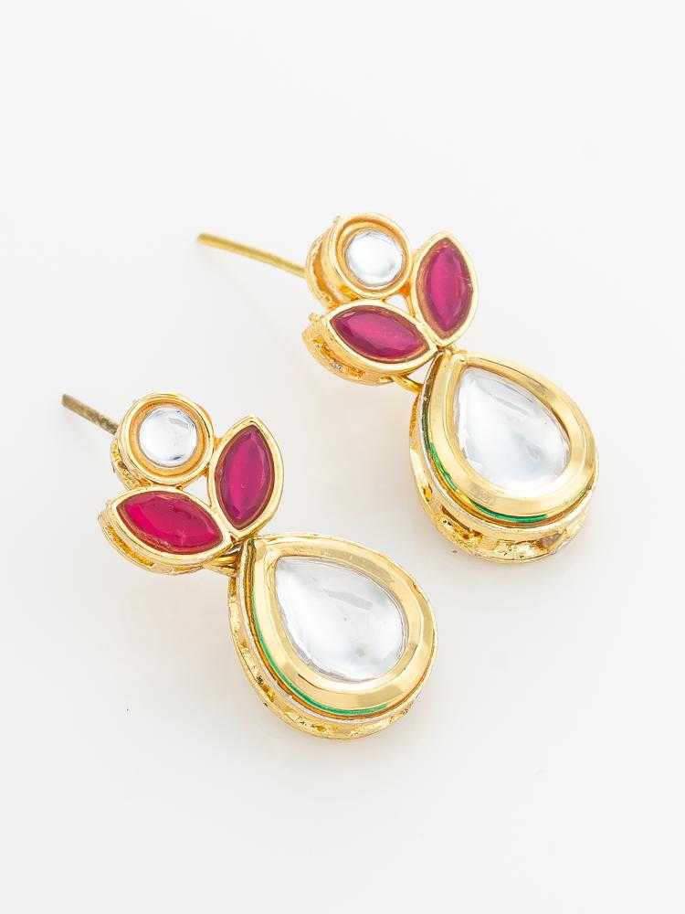 YNF Wholesale Alloy Kundan Earrings KESH105 ER4209 | Surat Manufacturer