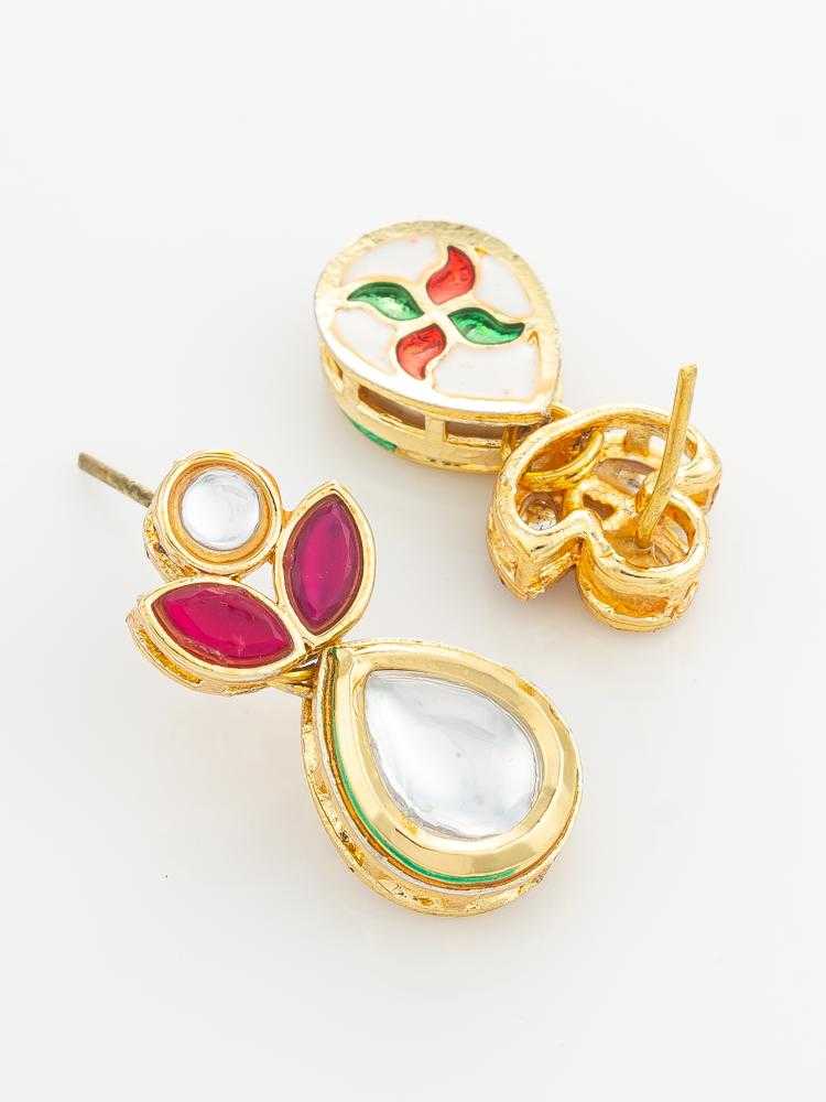 YNF Wholesale Alloy Kundan Earrings KESH105 ER4209 | Surat Manufacturer