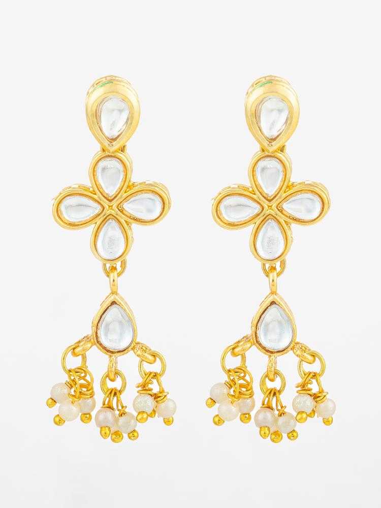 YNF Wholesale Alloy Kundan Earrings KESH105 ER4210 | Surat Manufacturer