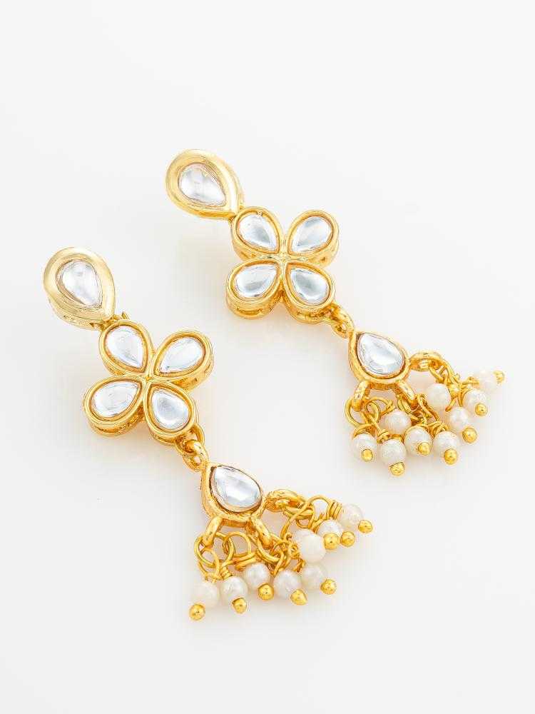 YNF Wholesale Alloy Kundan Earrings KESH105 ER4210 | Surat Manufacturer