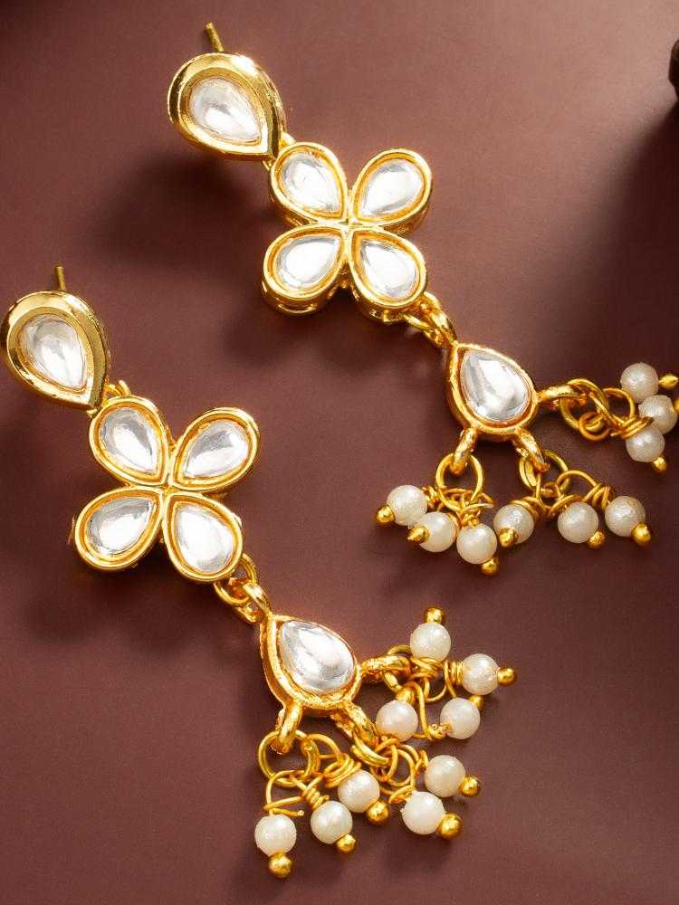 YNF Wholesale Alloy Kundan Earrings KESH105 ER4210 | Surat Manufacturer