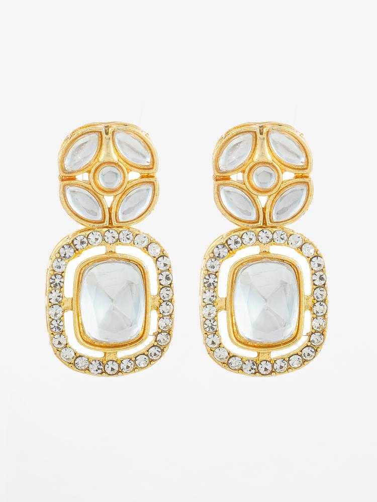 YNF Wholesale Alloy Kundan Earrings KESH105 ER4211 | Surat Manufacturer