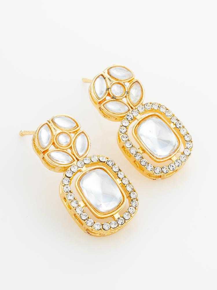 YNF Wholesale Alloy Kundan Earrings KESH105 ER4211 | Surat Manufacturer