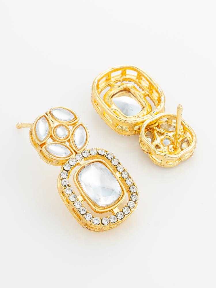YNF Wholesale Alloy Kundan Earrings KESH105 ER4211 | Surat Manufacturer