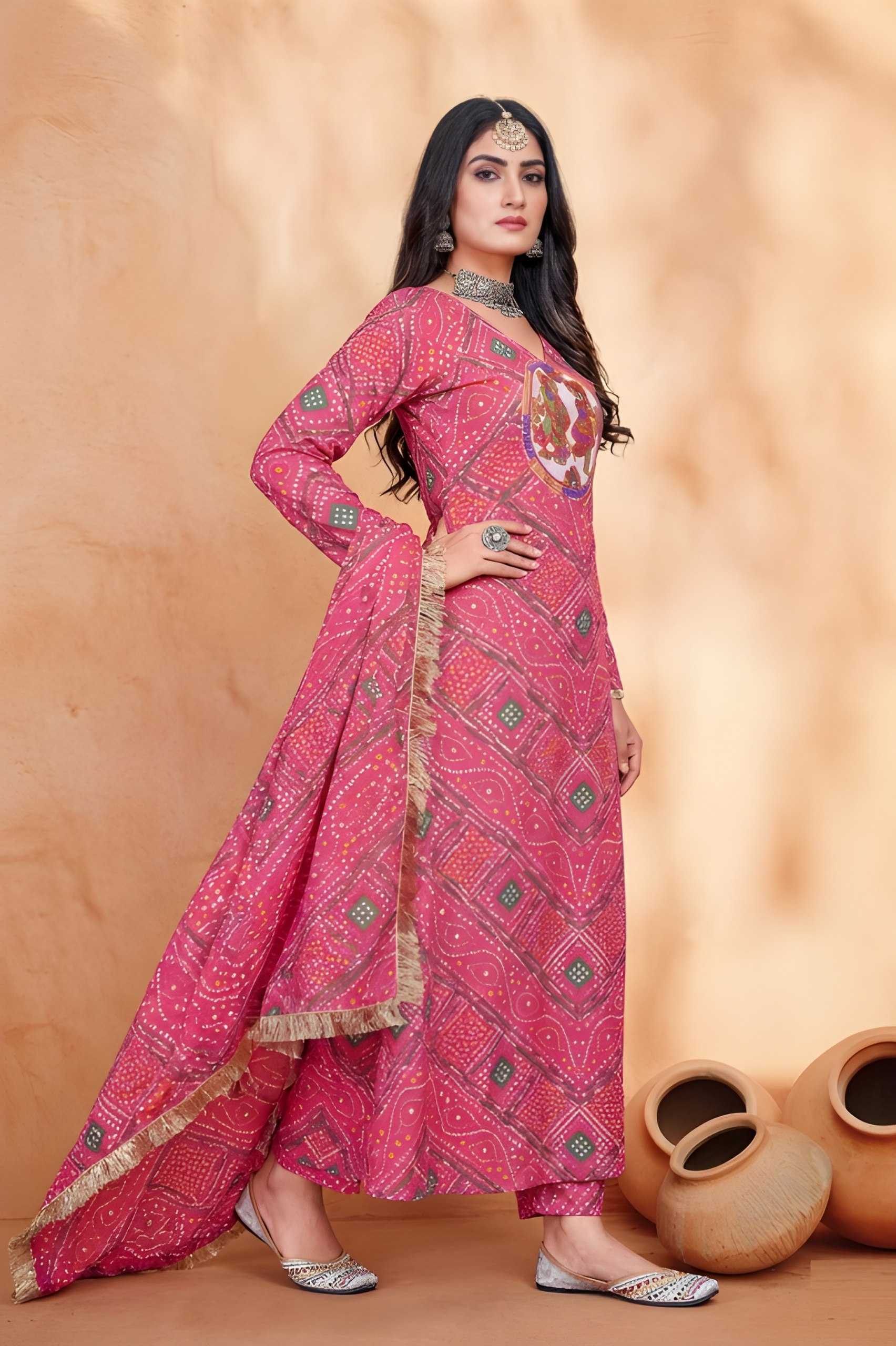 YNF Wholesale Bandhani Silk Printed Kurtis KESH559 346 | Surat Manufacturer