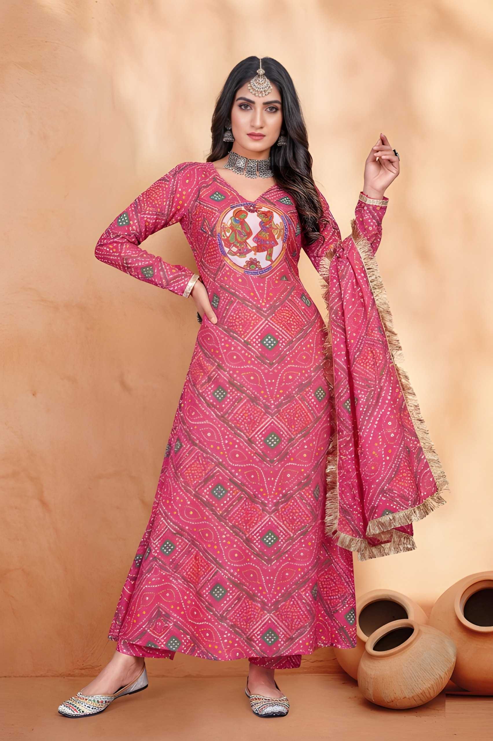 YNF Wholesale Bandhani Silk Printed Kurtis KESH559 346 | Surat Manufacturer