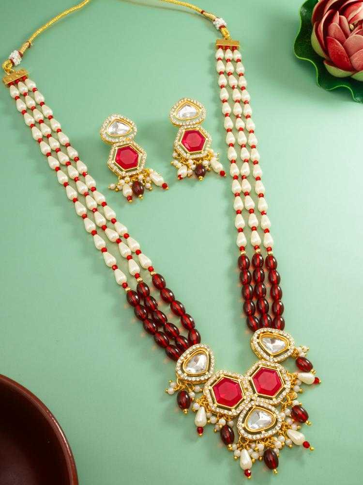 YNF Wholesale Brass Kundan Necklace Set KESH105 NK4864 | Surat Manufacturer