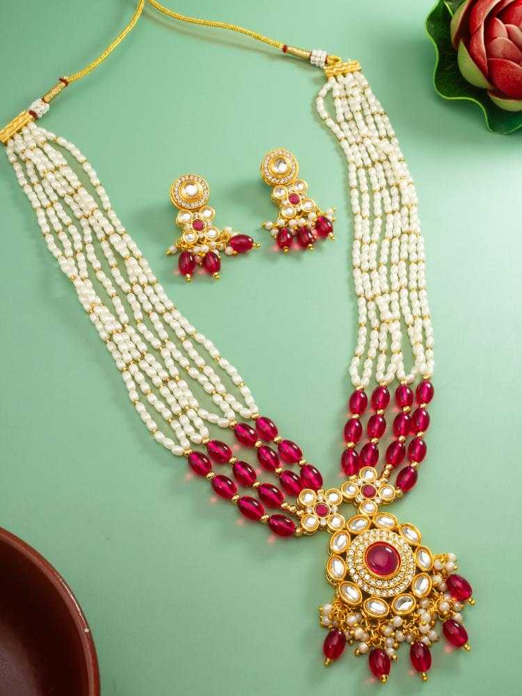 YNF Wholesale Brass Kundan Necklace Set KESH105 NK4865 | Surat Manufacturer