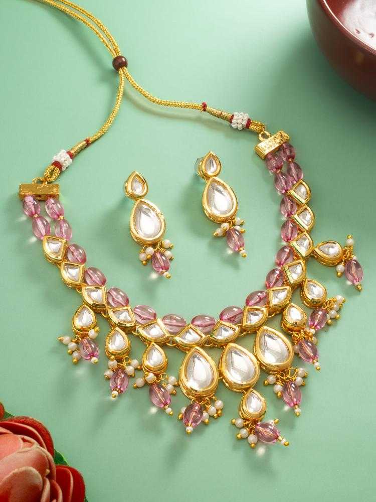 YNF Wholesale Brass Kundan Necklace Set KESH105 NK4868 | Surat Manufacturer
