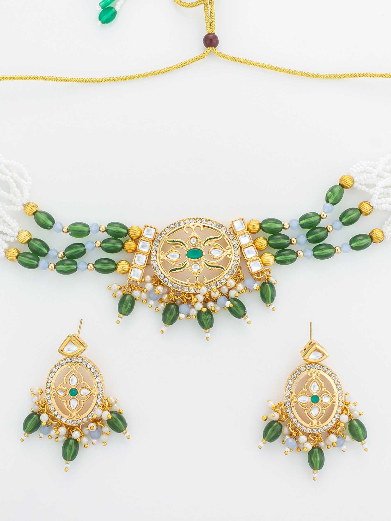 YNF Wholesale Brass Kundan Necklace Set KESH105 NK4872 | Surat Manufacturer