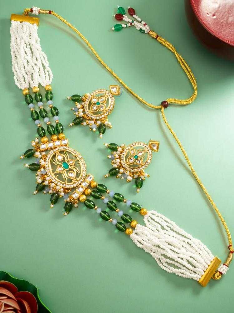 YNF Wholesale Brass Kundan Necklace Set KESH105 NK4872 | Surat Manufacturer