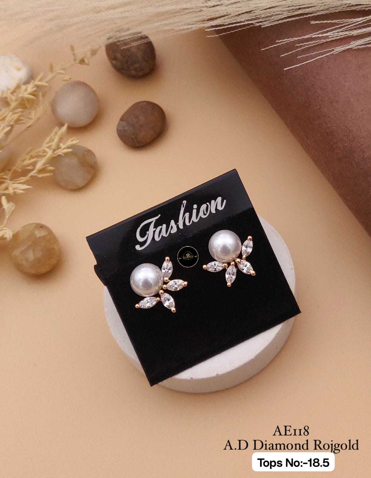 YNF Wholesale Brass Earrings With Stones KESH127 034 | Surat Manufacturer